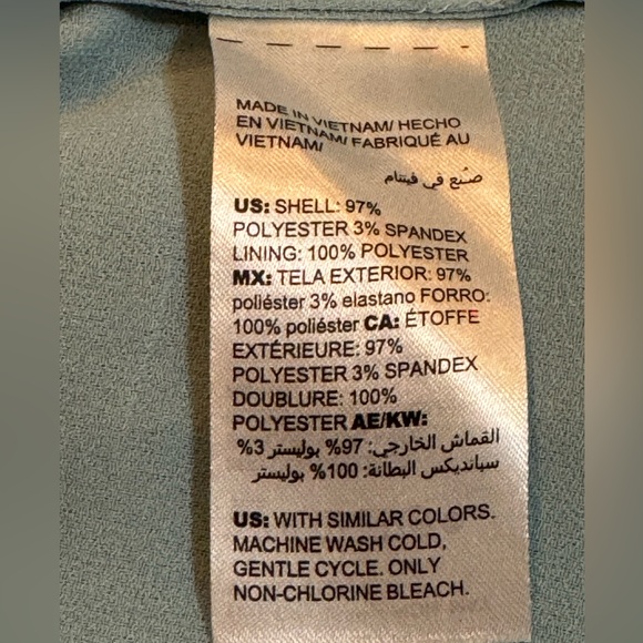 White House Black Market Silky Teal Blouse - Picture 6 of 6